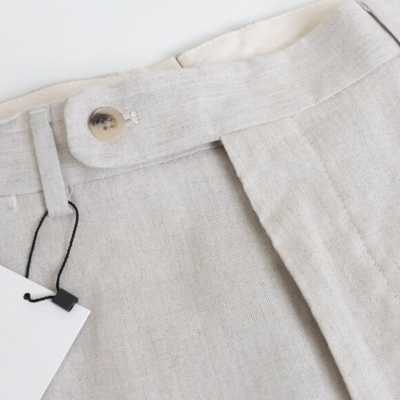 Zara Linen Blend Dress Pants Beige Mens 31 EU 40 Slim Fit - Picture 7 of 15